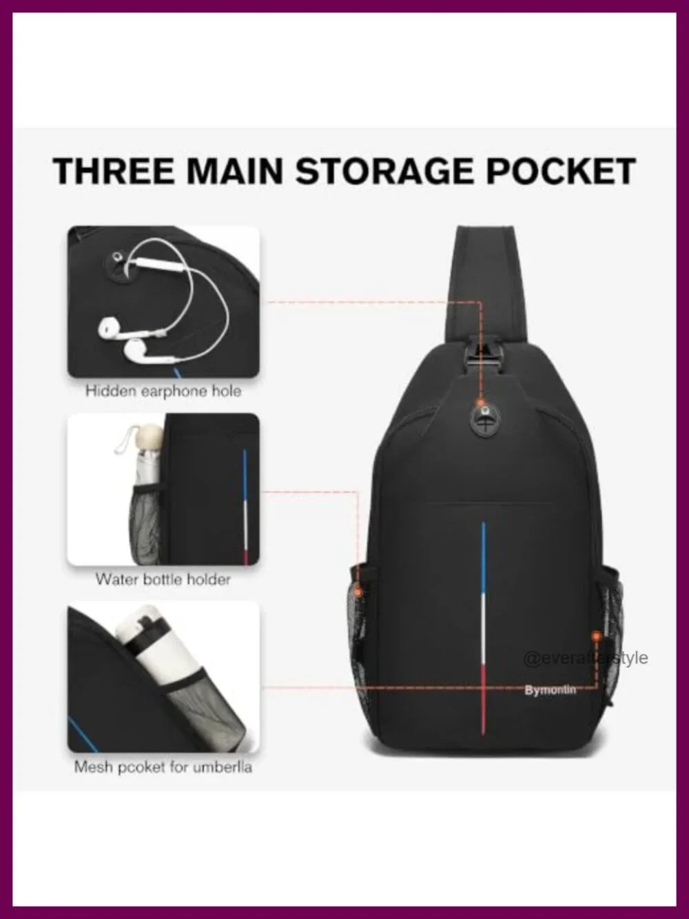 Crossbody Sling Backpack Touch Screen Phone Pocket Commuter Chest Bag Neutral